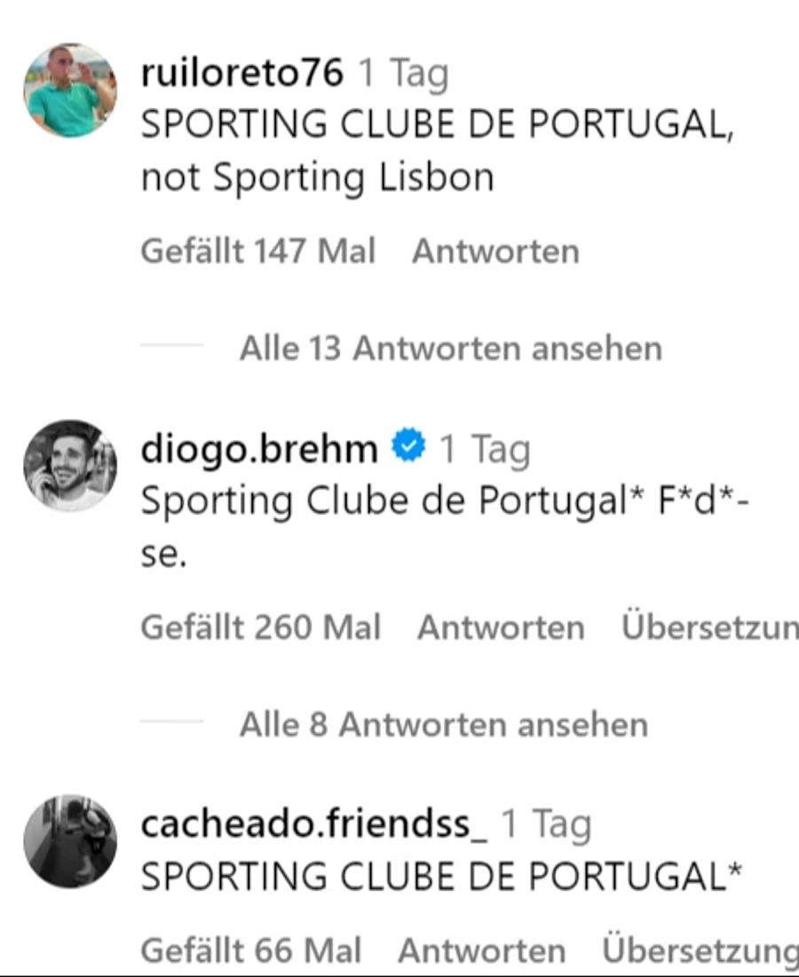 Die Sporting-Fans weisen YB auf einen Fehler hin.