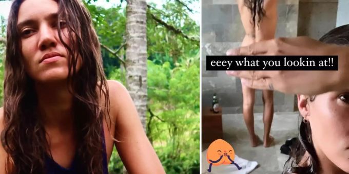 «Wo guckst du hin?» - Tamy Glauser blüttelt mit Handy unter der Dusche