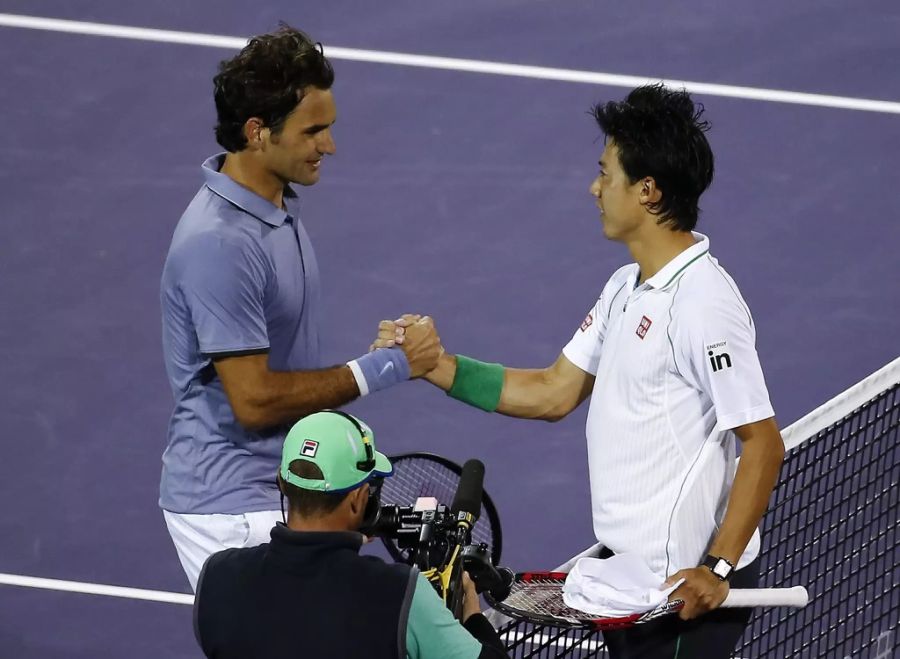 Dreimal konnte der Japaner den 20-fachen Grand-Slam-Sieger bezwingen.