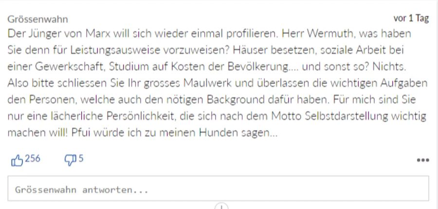 Cédric Wermuth wird sogar Grössenwahn nachgesagt.