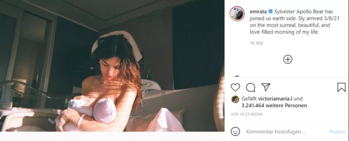 Emily Ratajkowski hält ihr Baby auf dem Arm. Emily Ratajkowski