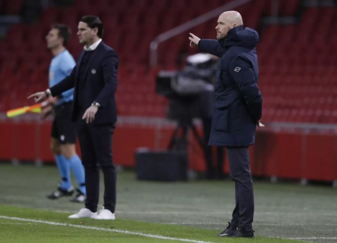 Gerardo Seoande und Erik ten Hag beim Aufeinandertreffen in der Europa League mit YB und Ajax. Seoane