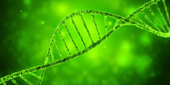 Eine 3D-Illustration einer DNA-Helix. DNA