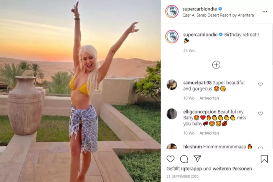 Alexandra Mary Hirschi ist als «Supercar Blondie» die erfolgreichste Auto-Influencerin der Welt.