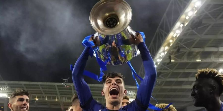 Kai Havertz fluchte vor Glück nach dem Champions-League-Sieg. Foto: Manu Fernandez/POOL AP/dpa