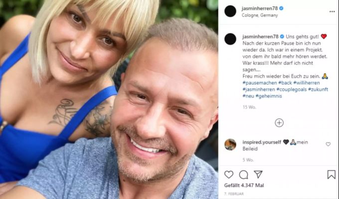 Jasmin und Willi Herren in glücklichen Zeiten. Jasmin Herren