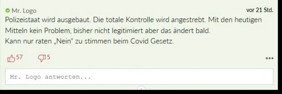 Die totale Kontrolle werde angestrebt, meint ein Leser.