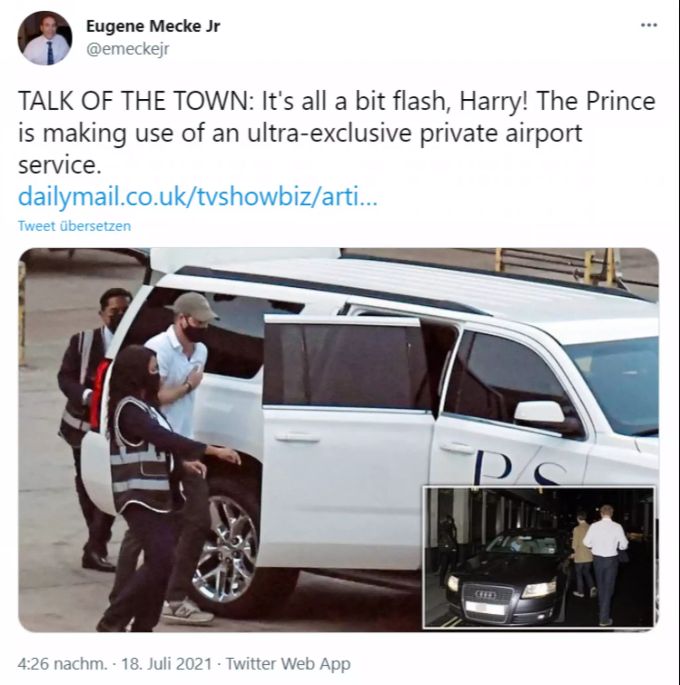 Prinz Harry nutzt auf dem Flughafen in Los Angeles den VIP-Service «Private Suite». Prinz Harry