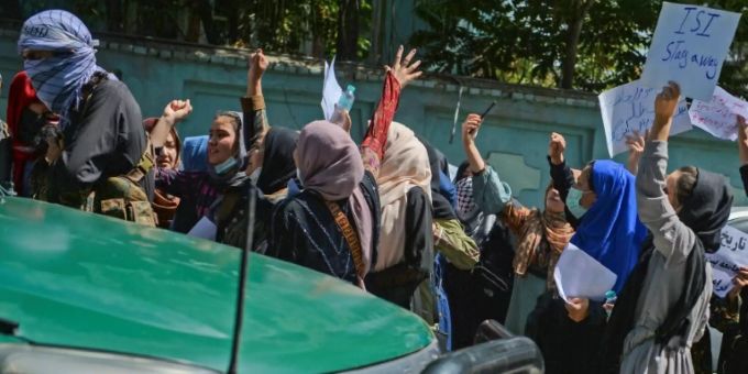 Protest afghanischer Frauen in Kabul Protest afghanischer Frauen in Kabul