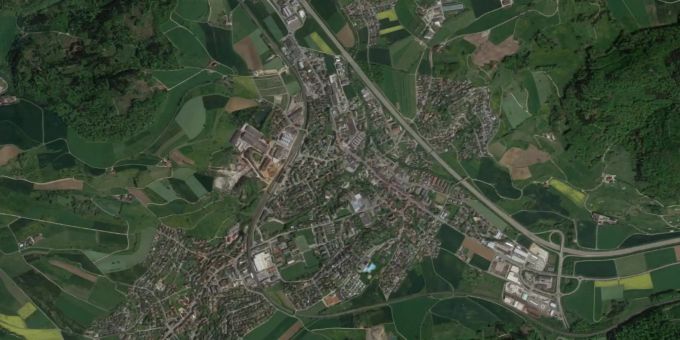 Die Ortschaft Frick im Kanton Aargau. Frick
