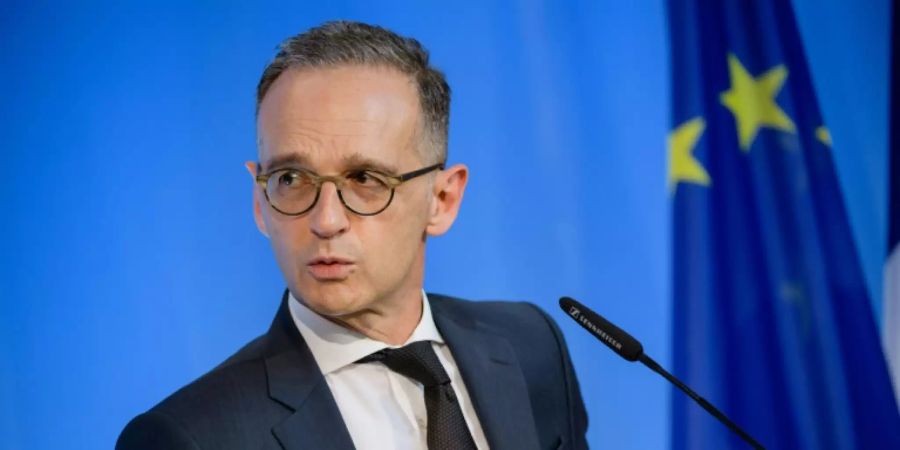 Heiko Maas auf einer Pressekonferenz in Weimar