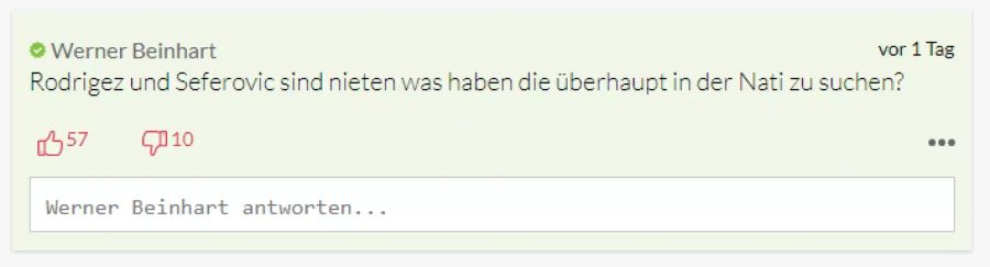 Neben Seferovic bekommt auch Ricardo Rodríguez sein Fett weg.