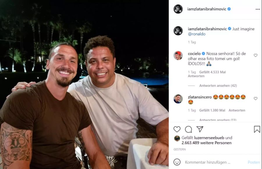 Kürzlich traf sich der 44-Jährige mit Zlatan Ibrahimovic.