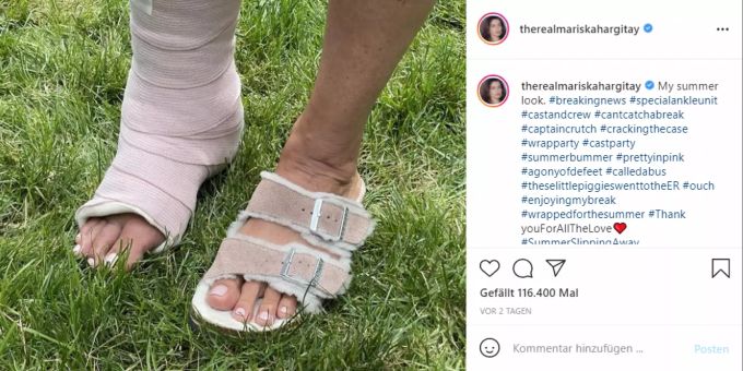 Mariska Hargitay's gebrochener Knöchel Mariska Hargitay