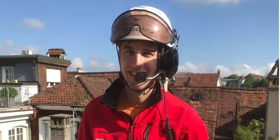 Marius Rösti koordinierte als Crewchef den Helikoptereinsatz vom Boden aus.