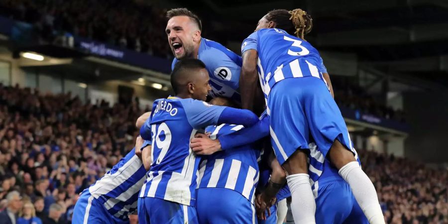 Die Freude der Brighton Spieler kennt keine Grenzen.