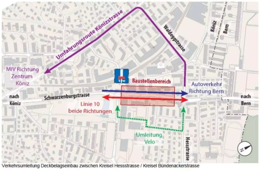 Deckbelagsarbeiten vom 30. August bis 1. September 2018