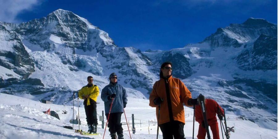 Die Eigernordwand im Eiger, Mönch und Jungfrau Gebiet bei Grindelwald im Kanton Bern.