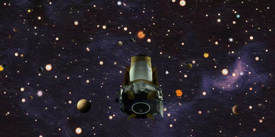 Grafische Darstellung des Weltraumteleskops Kepler.