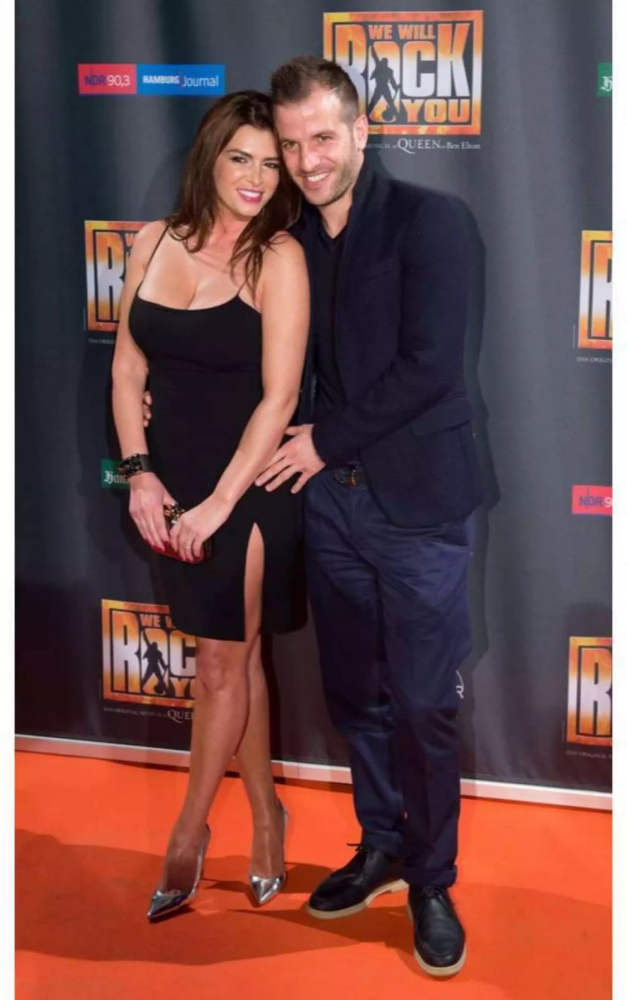 Rafael van der Vaart und Sabia Boulahrouz bei einer Musicalpremiere 2015 im Theater in Hamburg.