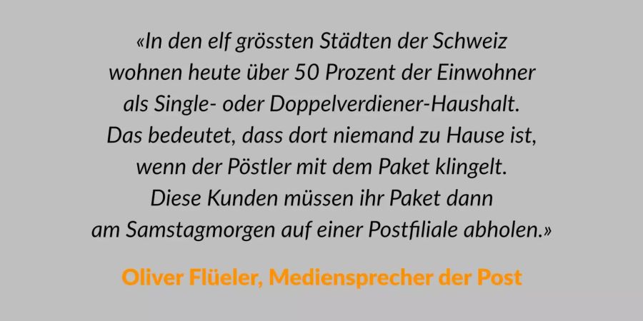 Oft öffnet niemand die Tür, wenn der Pöstler ein Paket ausliefern will.