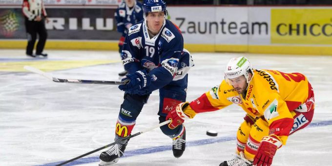 Die ZSC Lions in der Partie gegen Biel. zsc lions