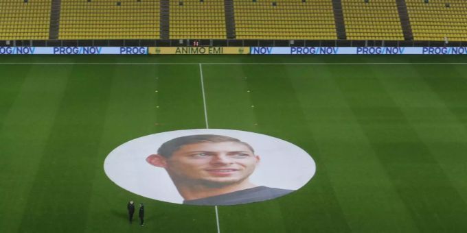 Gestern Abend gedachte der FC Nantes beim Heimspiel Emiliano Sala. Emiliano Salas Abbild.