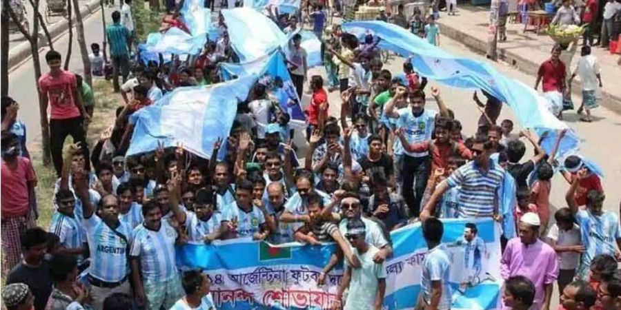 Kräftiger Support aus 17'000 Kilometer Entfernung: Bangladesch drückt Argentinien die Daumen.