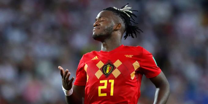 Michy Batshuayi im Gruppenspiel der Fussball-WM in Russland gegen England. Michy Batshuayi im Gruppenspiel der Fussball-WM in Russland gegen England.