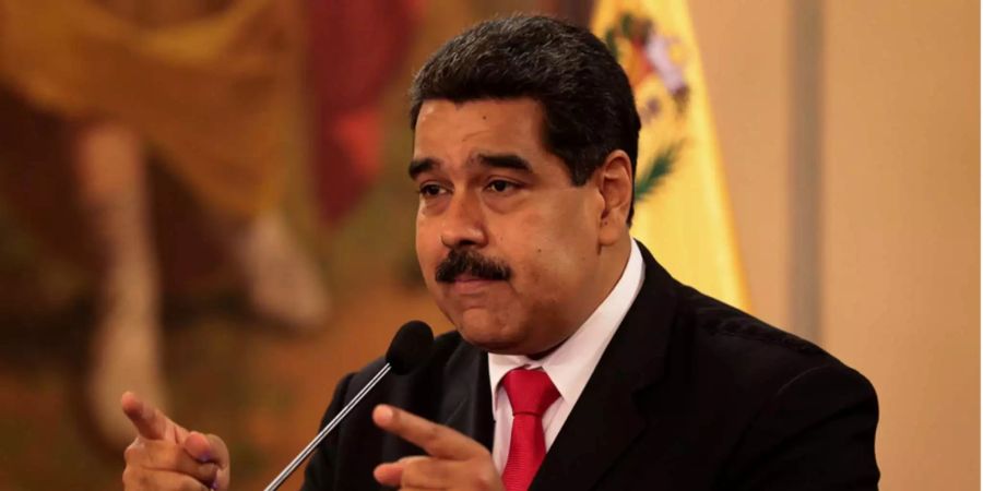 Nicolas Maduro, Präsident von Venezuela, spricht während einer landesweiten Fernsehansprache aus dem Miraflores Palast.