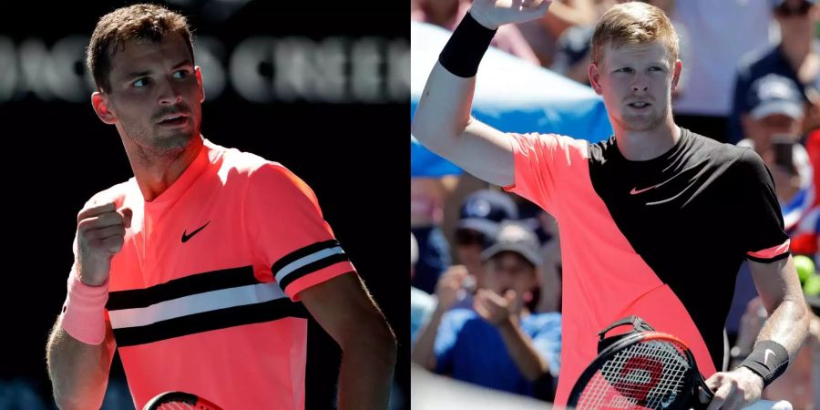 Pink als Trend an den Australian Open: Grigor Dimitrov (BUL) und Kyle Edmund (GBR) machens vor.