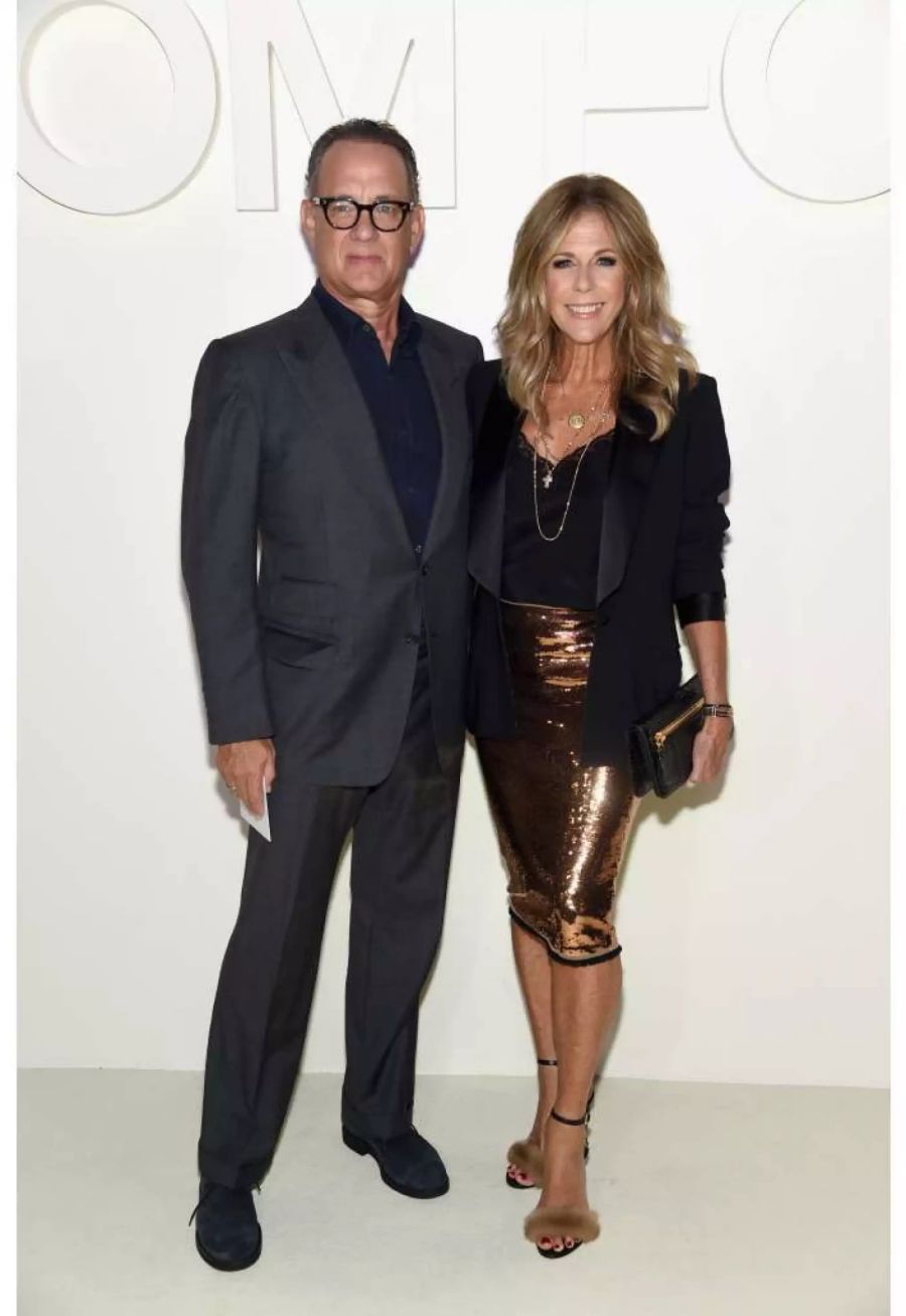 Tom Hanks und seine Ehefrau Rita Wilson an der Tom-Ford-Fashionshow in New York.