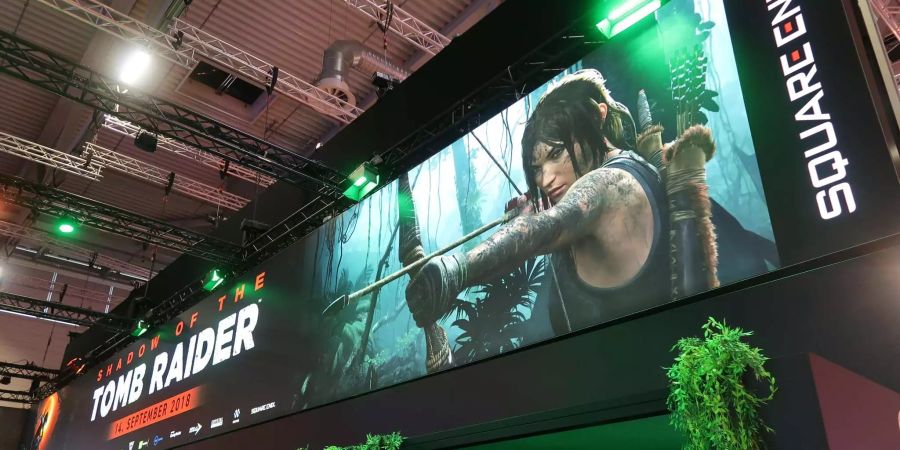 Am Square Enix Stand können Besucher der Gamescom 2018 Shadow of the Tomb Raider ausprobieren.