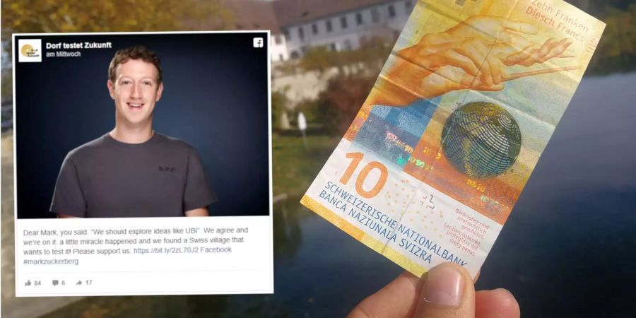 Das Experiment in Rheinau mit dem Bedingungslosen Grundeinkommen droht zu scheitern – jetzt bittet die Initiantin Mark Zuckerberg um Hilfe.