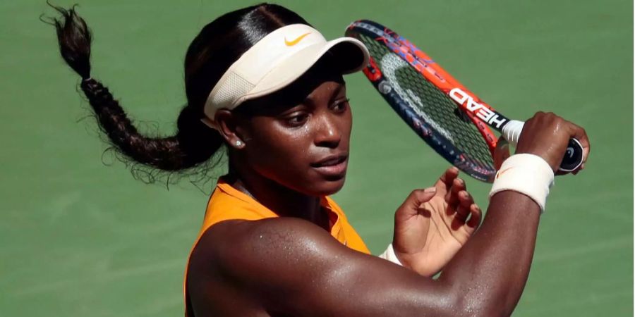 Sloane Stephens bei einem Match gegen Anastasija Sevastova.