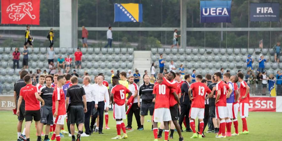 Die Schweizer U21-Spieler nach dem Heimspielsieg gegen Bosnien-Herzegowina.