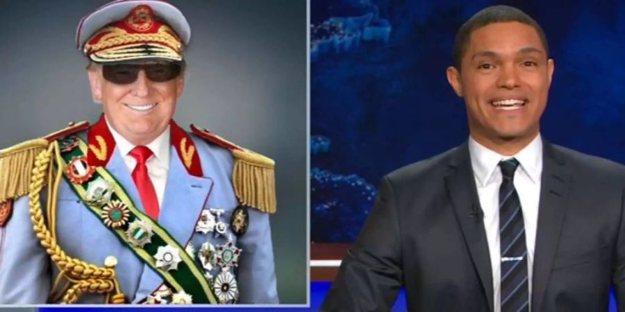 Komiker Trevor Noah macht sich über die Relation zwischen Donald Trump und dem früheren Diktator Muammar al-Gaddafi lustig.