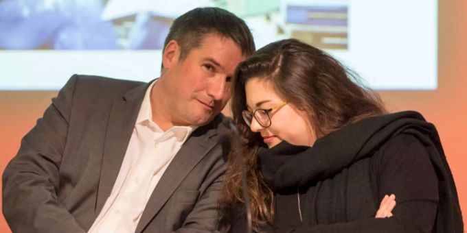 Nicht immer ein Herz und eine Seele: SP-Präsident Christian Levrat und Juso-Chefin Tamara Funiciello. Christian Levrat Tamara Funiciello