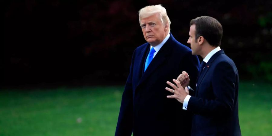 Donald Trump und Emmanuel Macron bei einem Treffen in Washington im April 2018.