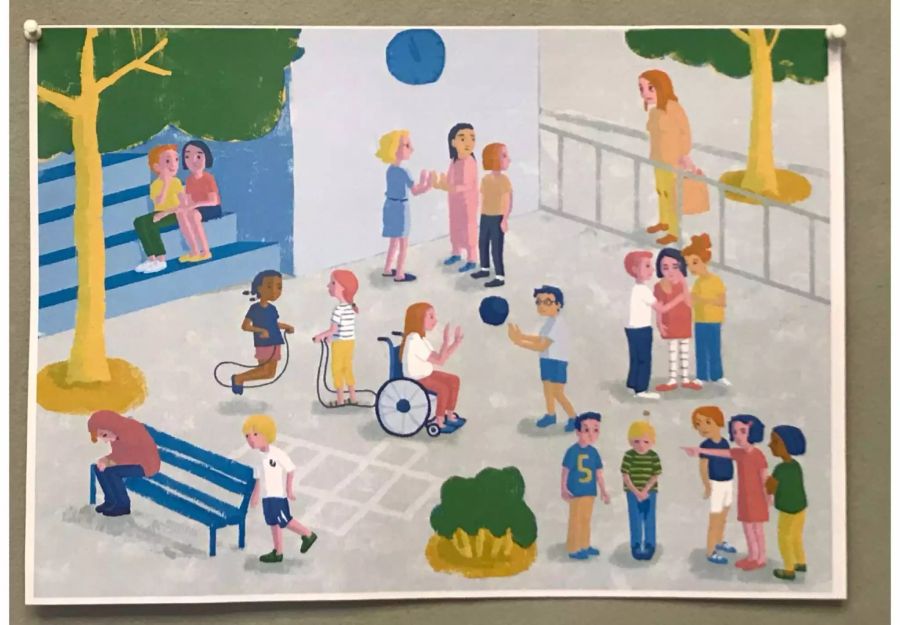 Beispielsweise mit diesem Wimmelbild lernen Schüler verschiedene Arten von Geheimnissen kennen.