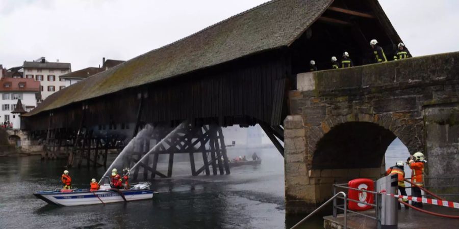 Brand einer Brücke in Olten.