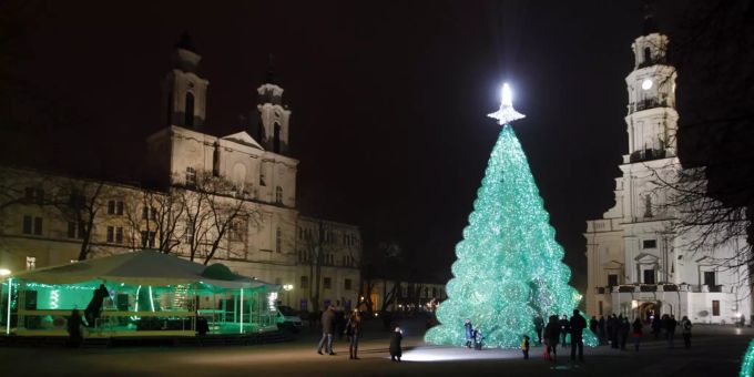 Weihnachtsbeleuchtung in Kaunas. kaunas