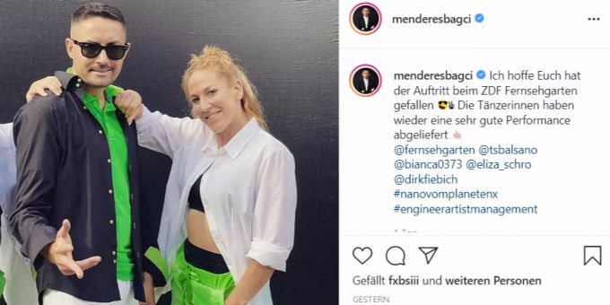 Menderes Bagci im knallgrünen Outfit. Menderes Bagci