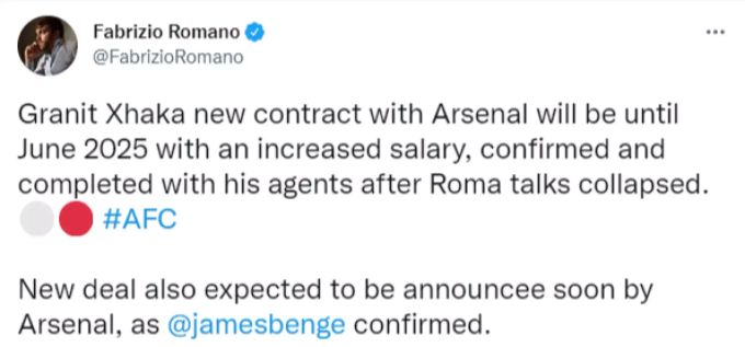 Die Vertragsverlängerung von Granit Xhaka soll bald offiziell gemacht werden. Granit Xhaka