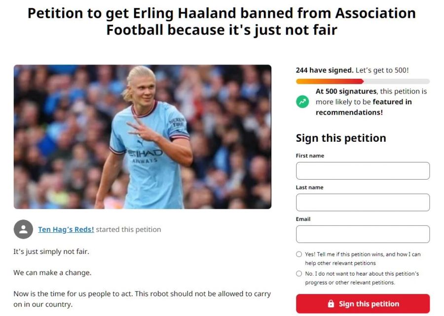 Erling Haaland Petition