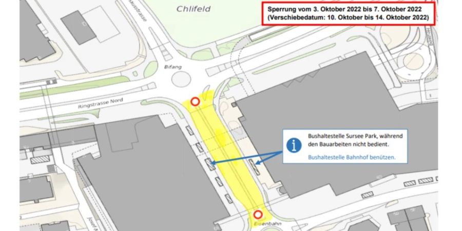 Übersichtsplan der Sperrung.
