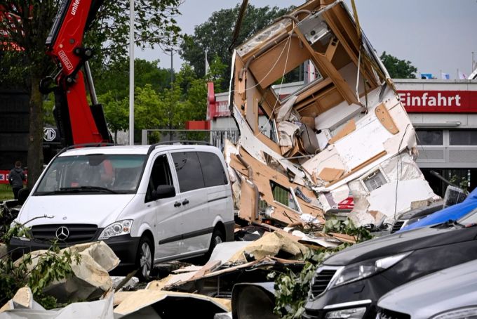 Paderborn, Deutschland, am 20. Mai 2022 nach dem Tornado. Tornados