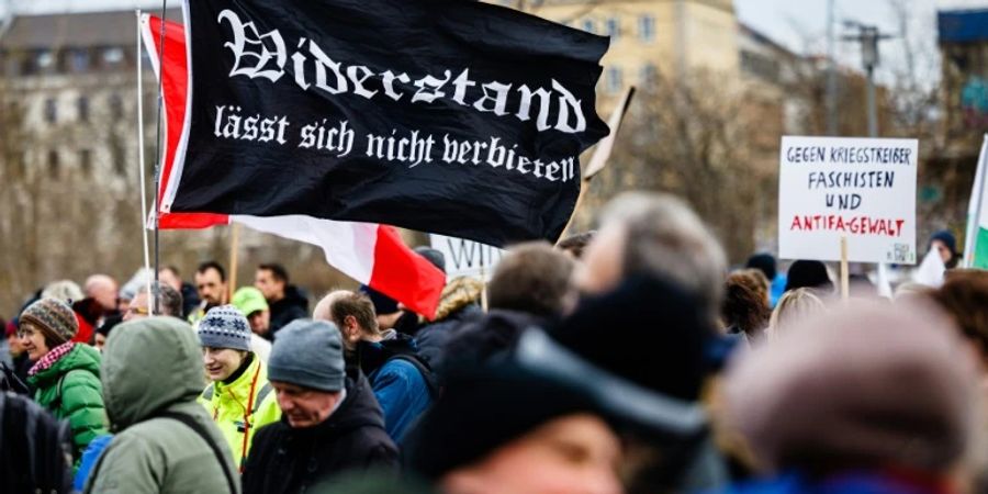 Proteste gegen Coronamassnahmen in Leipzig