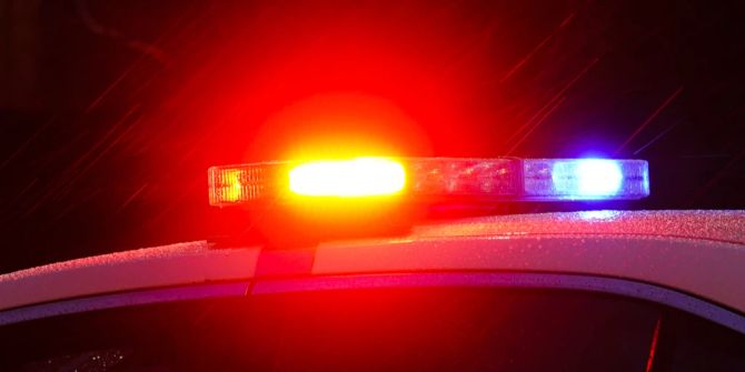 US-Polizeiauto mit Blaulicht