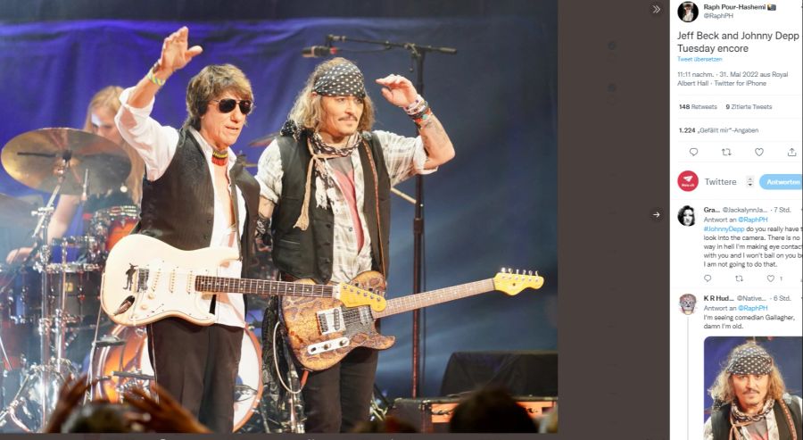 Johnny Depp und Jeff Beck auf der Bühne.